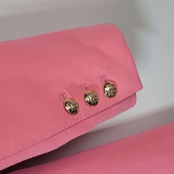 Talbots pink double knit gold button crest emblem double breasted blazer - Picture 8 of 11